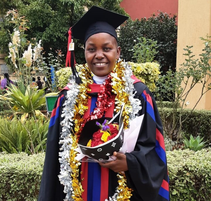 Woman in cap and gown